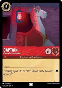 Disney Lorcana Single - First Chapter - Captain, Colonel's Lieutenant - Uncommon/106 Lightly Played