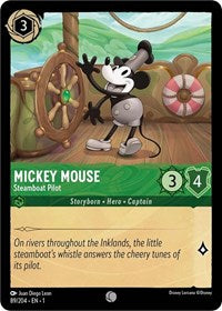 Disney Lorcana Single - First Chapter - Mickey Mouse, Steamboat Pilot - Common/089 Lightly Played