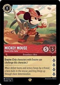 Disney Lorcana Single - First Chapter - Mickey Mouse, Brave Little Tailor - FOIL Legendary/115 Lightly Played