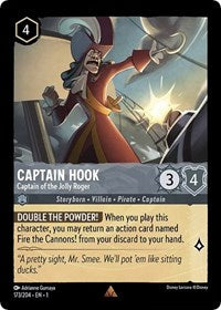 Disney Lorcana Single - First Chapter - Captain Hook, Captain of the Jolly Roger - Rare/173 Lightly Played