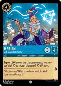 Disney Lorcana Single - First Chapter - Merlin, Self-Appointed Mentor - FOIL Common/153 Lightly Played