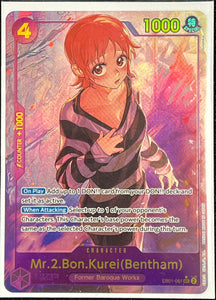 One Piece Card Game Single - Extra Booster: Memorial Collection -Mr.2.Bon.Kurei(Bentham) (Alternate Art) - Secret Rare/EB01-061 - Lightly Played