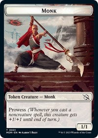 Magic: The Gathering Single - March of the Machine - Monk // Knight Double-Sided Token (Foil) - Token/0001 - Lightly Played