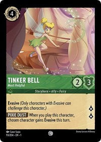 Disney Lorcana Single - First Chapter - Tinker Bell, Most Helpful - Uncommon/093 Lightly Played