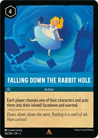 Disney Lorcana Single - Rise of The Floodborn - Falling Down the Rabbit Hole - Rare/162 Lightly Played