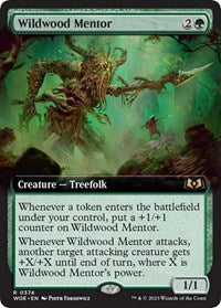 Magic: The Gathering Single - Wilds of Eldraine - Wildwood Mentor (Extended Art) - Rare/0374 Lightly Played