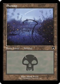 Magic: The Gathering Single - Commander Masters - Swamp (445) (Retro Frame) - FOIL Land/0445 - Lightly Played