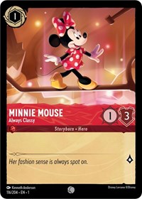 Disney Lorcana Single - First Chapter - Minnie Mouse, Always Classy - Common/116 Lightly Played