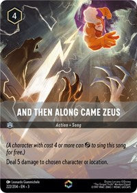 Disney Lorcana Single - Into the Inklands - And Then Along Came Zeus (Alternate Art) - FOIL Enchanted/222 Lightly Played