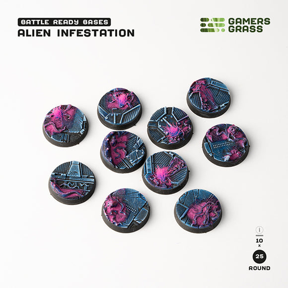 Battle Ready Bases: Alien Infestation- Round 25mm (x10)- Round 25mm (x10)