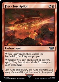 Magic: The Gathering Single - Universes Beyond: The Lord of the Rings: Tales of Middle-earth - Fiery Inscription (Foil) - Uncommon/0126 - Lightly Played