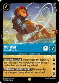 Disney Lorcana Single - Shimmering Skies - Mufasa - Ruler of Pride Rock - Legendary/150 - Lightly Played