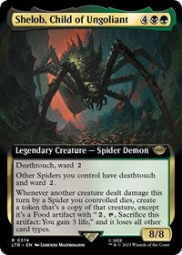 Magic: The Gathering Single - Universes Beyond: The Lord of the Rings: Tales of Middle-earth - Shelob, Child of Ungoliant (Extended Art) - Rare/0374 - Lightly Played