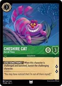 Disney Lorcana Single - First Chapter - Cheshire Cat, Not All There - Uncommon/071 Lightly Played