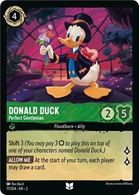 Disney Lorcana Single - Rise of The Floodborn - Donald Duck - Perfect Gentleman - Uncommon/077 Lightly Played