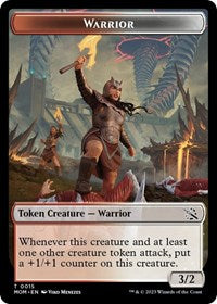 Magic: The Gathering Single - March of the Machine - Warrior // Emblem - Wrenn and Realmbreaker Double-Sided Token - Token/0015//0023 - Lightly Played