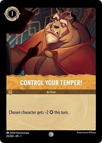 Disney Lorcana Single - First Chapter - Control Your Temper! - Common/026 Lightly Played