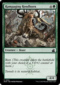 Magic: The Gathering Single - Ravnica Remastered - Rampaging Rendhorn (Foil) - Common/0154 Lightly Played