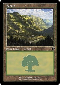 Magic: The Gathering Single - Commander Masters - Forest (449) (Retro Frame) - FOIL Land/0449 - Lightly Played