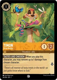 Disney Lorcana Single - First Chapter - Timon, Grub Rustler - FOIL Common/024 Lightly Played