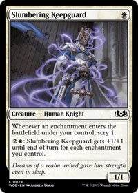 Magic: The Gathering Single - Wilds of Eldraine - Slumbering Keepguard (Foil) - Common/0029 Lightly Played