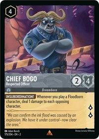 Disney Lorcana Single - Rise of The Floodborn - Chief Bogo - Respected Officer - Rare/175 Lightly Played