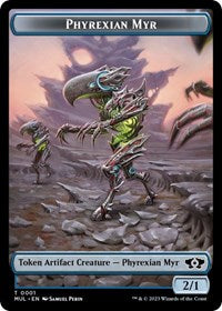 Magic: The Gathering Single - March of the Machine - Phyrexian Myr // Phyrexian Hydra (0011) Double-Sided Token (Foil) - Common/0001 - Lightly Played