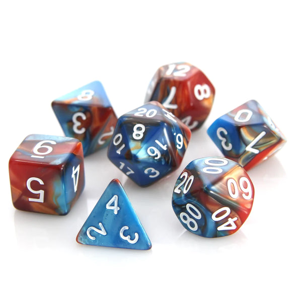7pc RPG Set - Copper and Turquoise Alloy