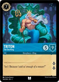 Disney Lorcana Single - First Chapter - Triton, The Sea King - Uncommon/160 Lightly Played