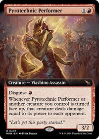 Magic: The Gathering Single - Murders at Karlov Manor - Pyrotechnic Performer (Extended Art) - Rare/0407 Lightly Played