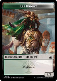 Magic: The Gathering Single - Ravnica Remastered - Elf Knight // Wurm Double-Sided Token (Foil) - Token/0015 // 0013 Lightly Played