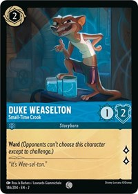 Disney Lorcana Single - Rise of The Floodborn - Duke Weaselton - Small-Time Crook - Common/146 Lightly Played