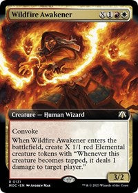 Magic: The Gathering Single - Commander: March of the Machine - Wildfire Awakener (Extended Art) - Rare/0131 - Lightly Played