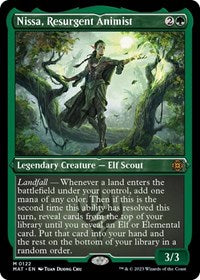 Magic: The Gathering Single - March of the Machine: The Aftermath - Nissa, Resurgent Animist (Foil Etched) - Mythic/0122 - Lightly Played