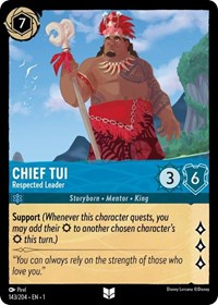Disney Lorcana Single - First Chapter - Chief Tui, Respected Leader - Uncommon/143 Lightly Played