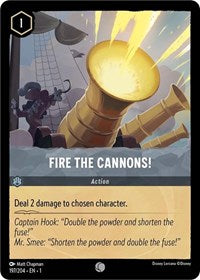 Disney Lorcana Single - First Chapter - Fire the Cannons  - FOIL Common/197 Lightly Played
