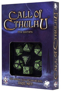 Call of Cthulhu Dice Set Black/Green 7th Edition (7)