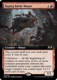 Magic: The Gathering Single - Wilds of Eldraine - Raging Battle Mouse (Extended Art) (Foil) - Rare/0349 Lightly Played