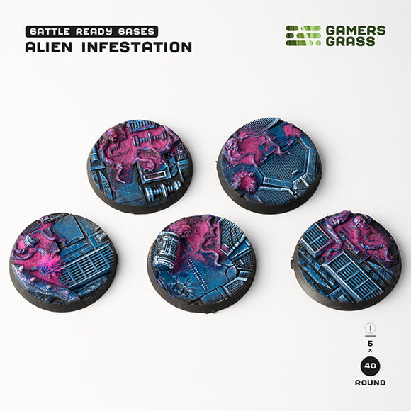 Battle Ready Bases: Alien Infestation- Round 40mm (x5)- Round 40mm (x5)