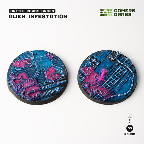 Battle Ready Bases: Alien Infestation- Round 60mm (x2)- Round 60mm (x2)