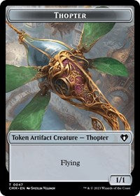 Magic: The Gathering Single - Commander Masters - Thopter // Bird Illusion Double-Sided Token (FOIL) - Token/0047 - Lightly Played