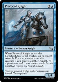 Magic: The Gathering Single - March of the Machine - Protocol Knight - Common/0074 - Lightly Played