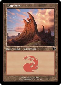 Magic: The Gathering Single - Commander Masters - Mountain (448) (Retro Frame) - FOIL Land/0448 - Lightly Played