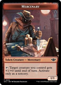 Magic: The Gathering Single - Outlaws of Thunder Junction - Mercenary // Varmint 0014 Double-Sided Token - FOIL Token/0010-0014 Lightly Played