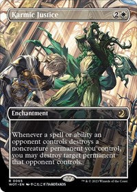 Magic: The Gathering Single - Wilds of Eldraine: Enchanting Tales -  Karmic Justice (Anime Borderless) (Foil) - Rare/0065 Lightly Played