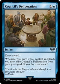 Magic: The Gathering Single - Universes Beyond: The Lord of the Rings: Tales of Middle-earth - Council's Deliberation (Foil) - Uncommon/0046 - Lightly Played