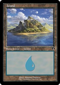 Magic: The Gathering Single - Commander Masters - Island (440) (Retro Frame) - FOIL Land/0440 - Lightly Played