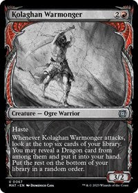 Magic: The Gathering Single - March of the Machine: The Aftermath - Kolaghan Warmonger (Showcase) (Foil) - Uncommon/0067 - Lightly Played