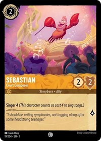 Disney Lorcana Single - First Chapter - Sebastian, Court Composer - Common/019 Lightly Played
