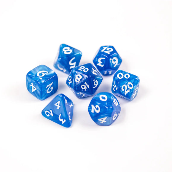 7 Piece RPG Set - Elessia Essentials - Blue with White